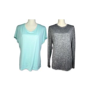Athletic Works Shirt 2 Piece Bundle Women’s Size XL 1 - Mint Green and 1 - Gray